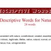 descriptive words adjectives for nature