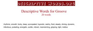 descriptive words adjectives for groove